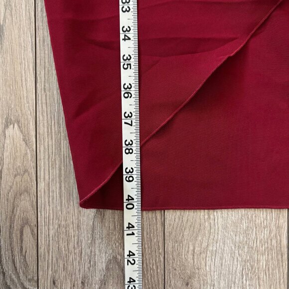 BCBGeneration Faux Wrap Burgundy Red Mini Dress Womens Size 12 Holiday Party - Picture 12 of 15